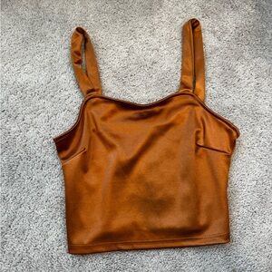 Altar’d State rustic orange satin-like crop top 🧡